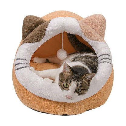 Qucey Cat Cave Bed with Cushioned Pillow